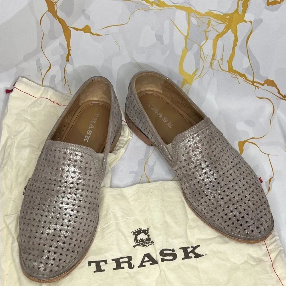 * Trask Women's Brown Shimmer Perforated Flats